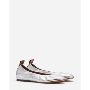 Lanvin Ballerina Flat Shoes in Silver 36